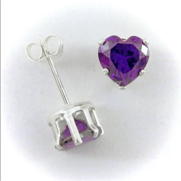 💖 Stainless Steel Cubic Zirconia Heart Earrings NEW - Picture 6 of 6